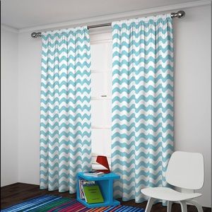 Thick chevron curtain both panels
